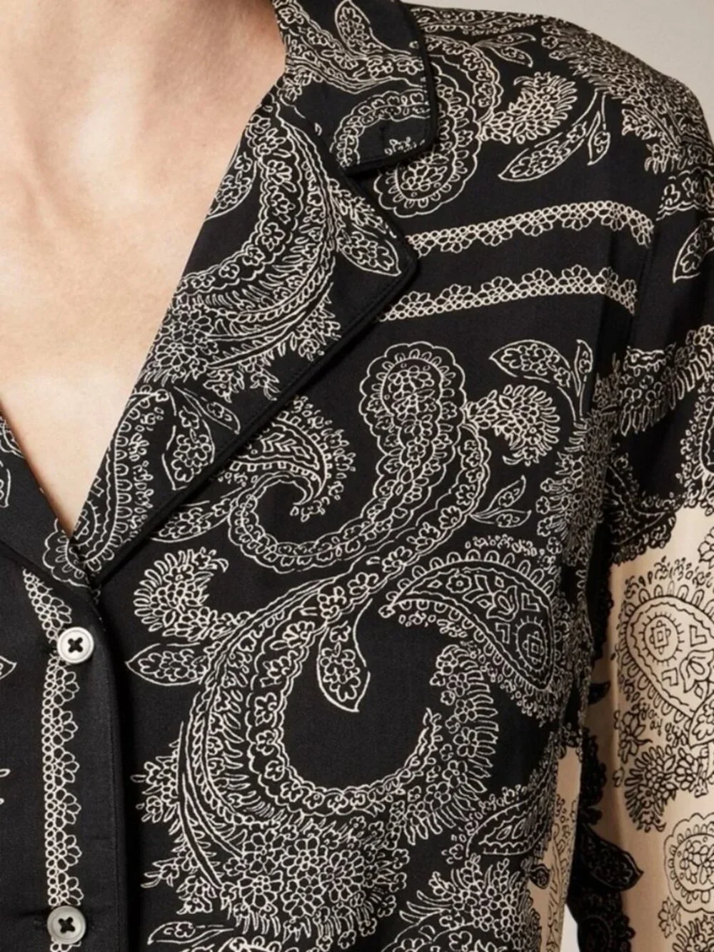 NEW J.CREW Drapey Camp-Collar Shirt M Paisley Scarf Bandana Satin CP645 $145 NWT
